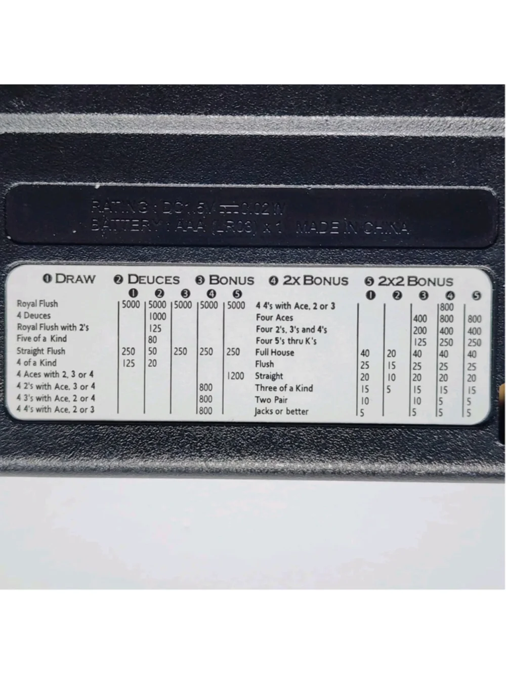 Classic 5-in-1 Poker Electronic Handheld Game John N Hansen Tested Works